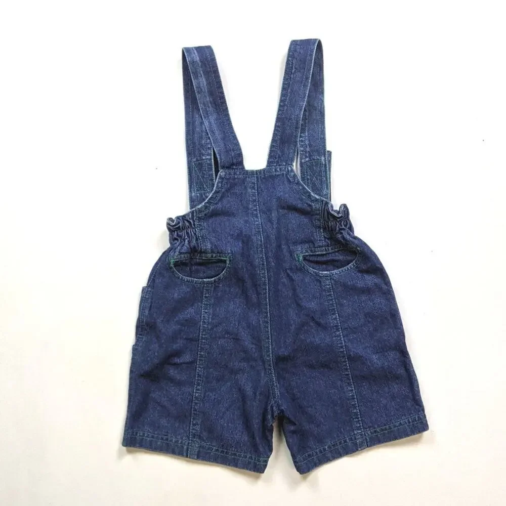 Vintage 90s Tow Away Zone Shortalls Unisex Children's Size 2-3T Denim Overalls